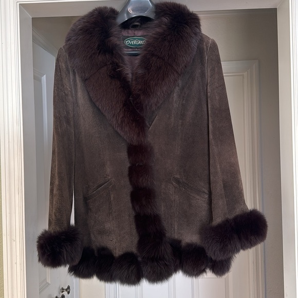 Suede, fox fur trimmed jacket with nice lining. Worn a few times. - Picture 2 of 4